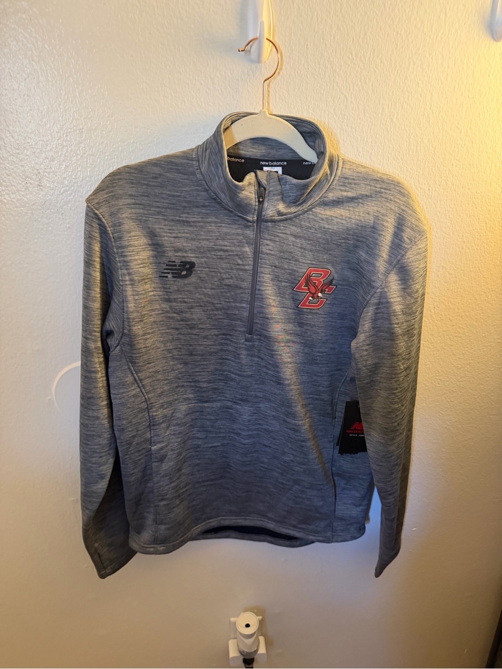 New Balance Men’s Heather Gray Half-Zip Performance Pullover